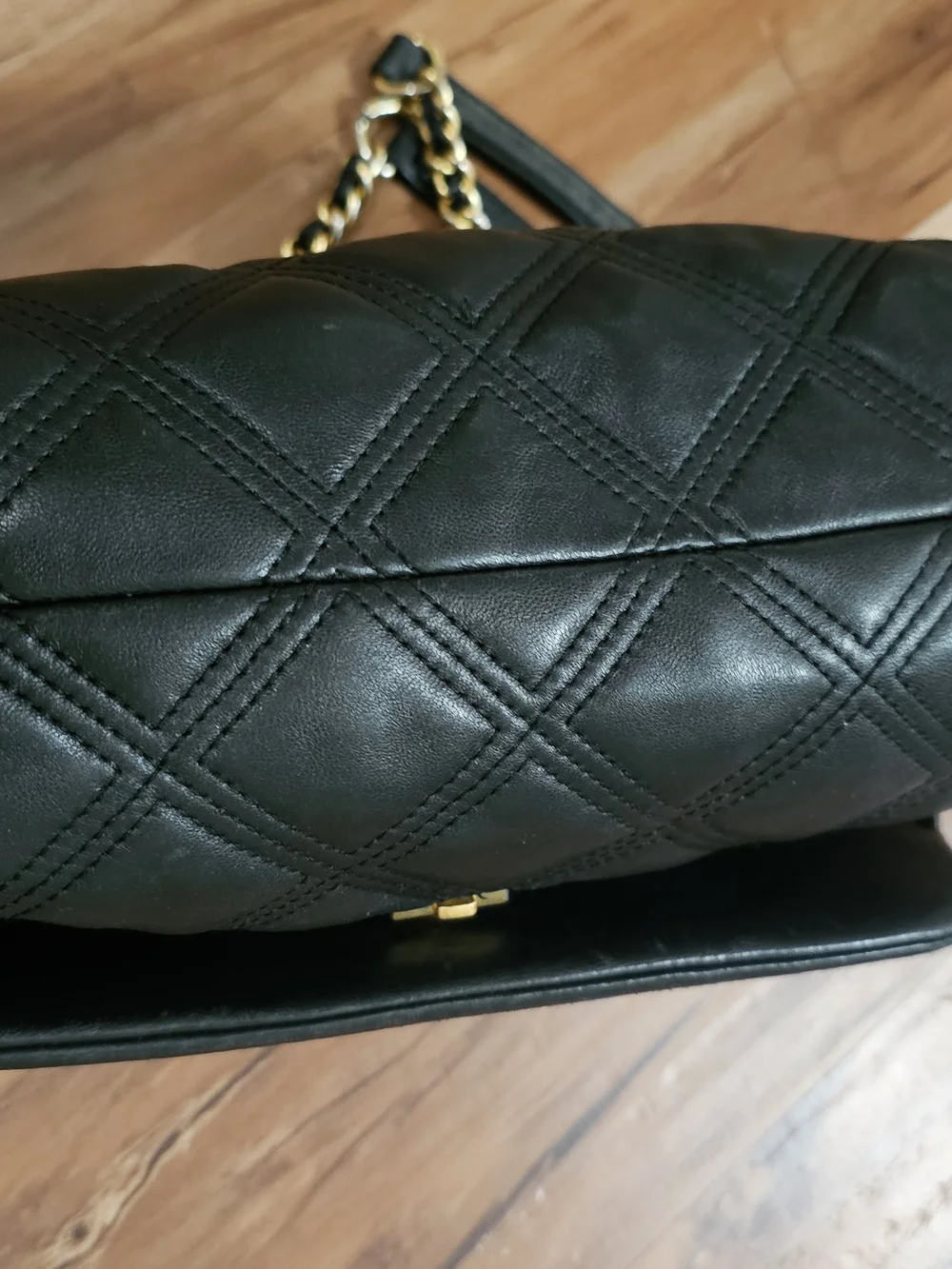 Tory Burch Black Quilted Leather Chain-Handle Shoulder Bag